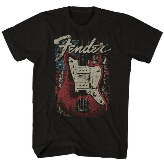 Men's Fender Distressed Guitar Slim Fit T-shirt Small Black