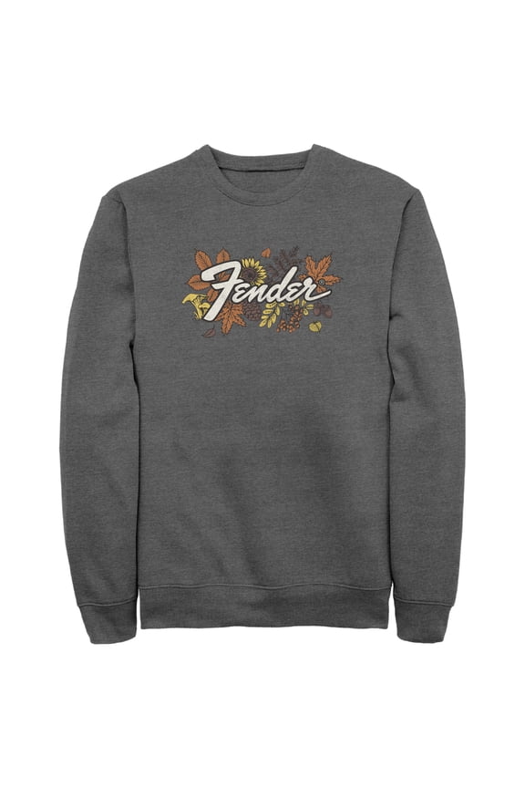 Men's Fender Fall Leaves Logo Sweatshirt Charcoal Heather Medium