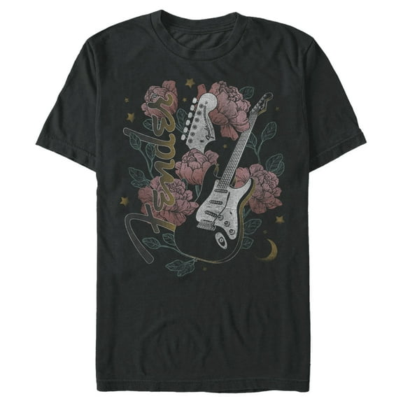 Men's Fender Floral Stratocaster  Graphic Tee Black 2X Large