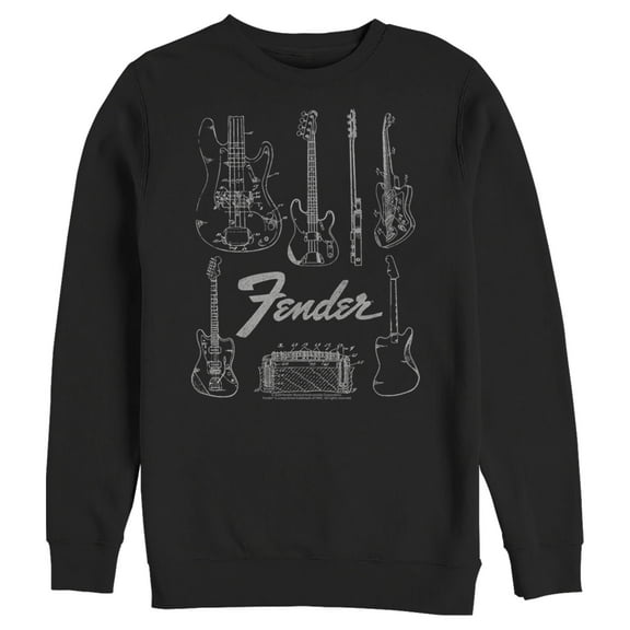 Men's Fender Guitar Chart  Sweatshirt Black Small