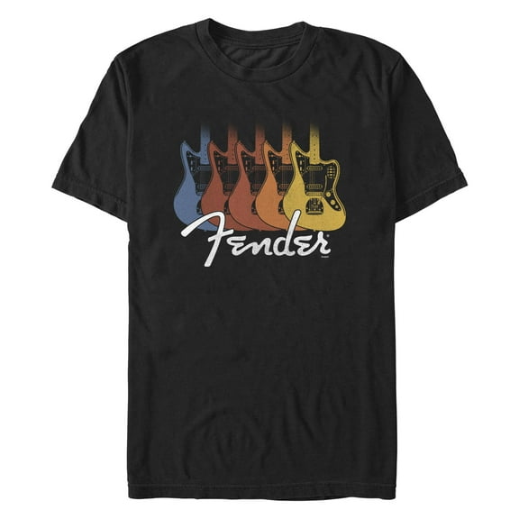 Men's Fender Guitar Retro Rainbow  Graphic T-Shirt