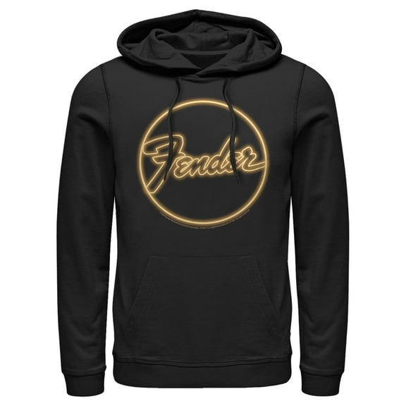 Men's Fender Neon Logo Pull Over Hoodie Black 3X Large