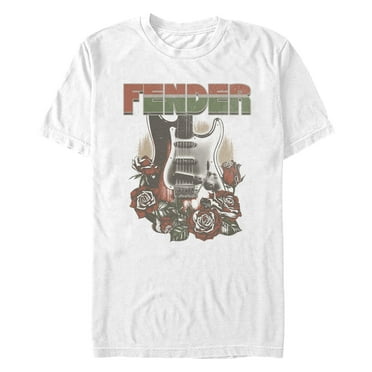 Men's Fender Roses Guitar Logo  Graphic Tee White Small