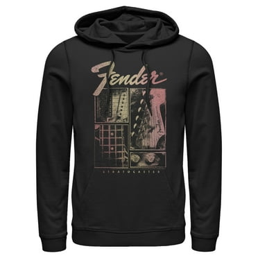Men's Fender Sunburst Stratocaster  Pull Over Hoodie Black Large
