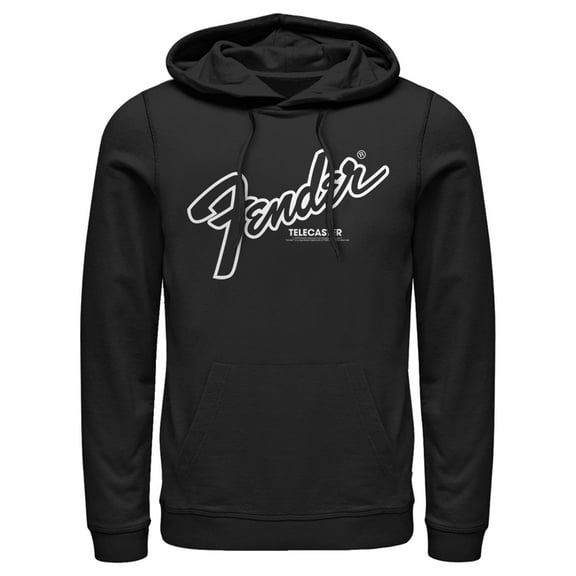 Men's Fender Telecaster Logo Pull Over Hoodie Black Large