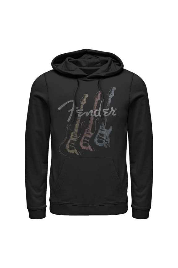 Men's Fender Triple Fret Logo Pull Over Hoodie Black Small