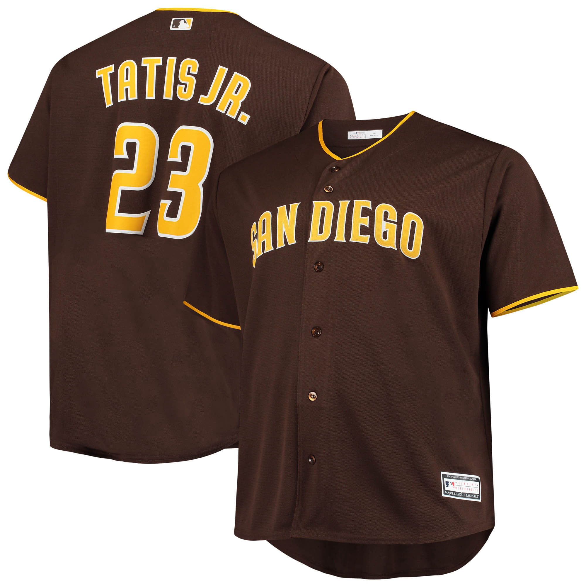 Men's Fernando Tatis Jr. Brown San Diego Padres Big & Tall Replica Player  Jersey 