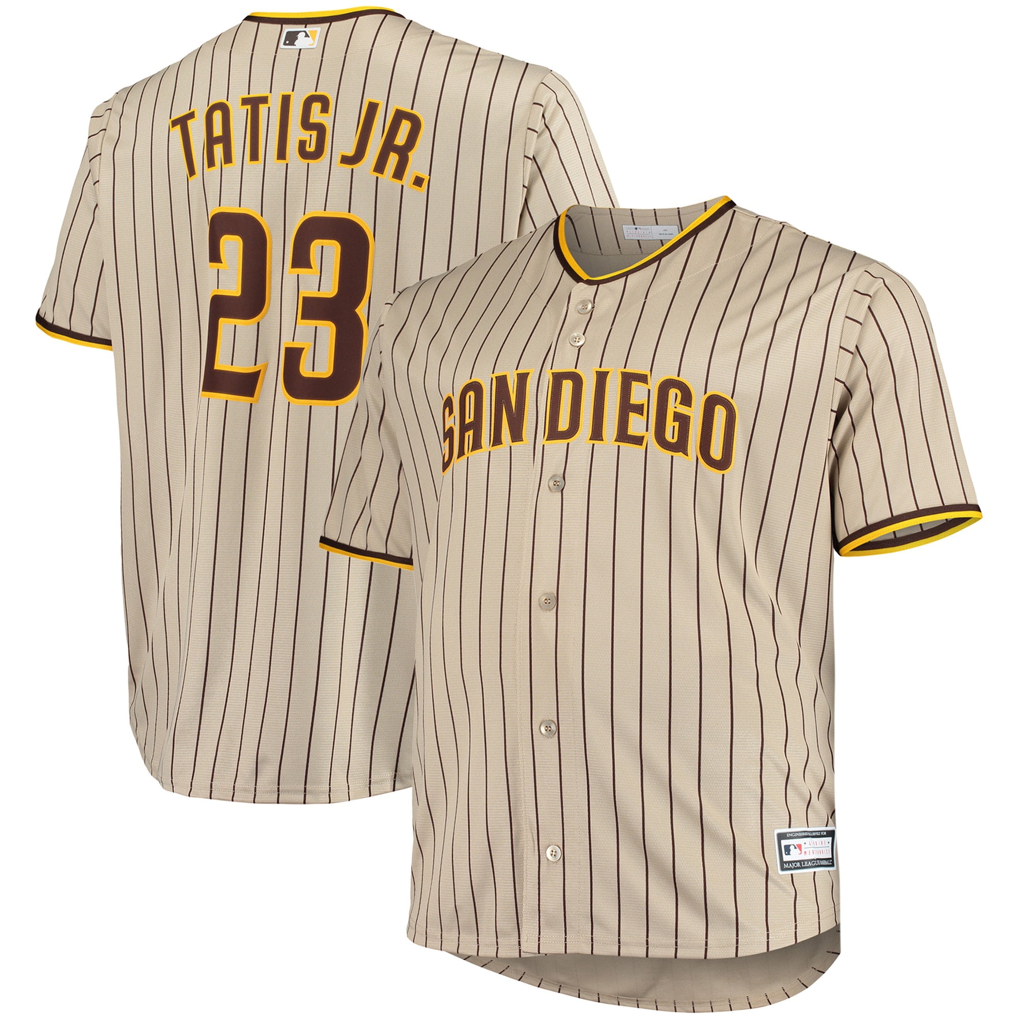 Men's Fernando Tatis Jr. Sand San Diego Padres Big & Tall Replica ...