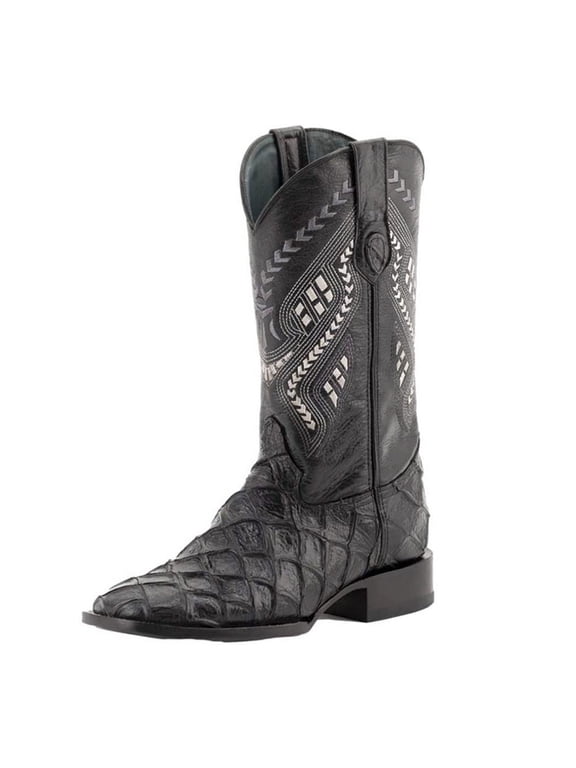 Men's Bronco Square Toe Boots, Color: Black, Size: 5-EE
