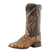 FERRINI Mens Bronco Square Toe Boots, Color Cigar, Size 9-EE