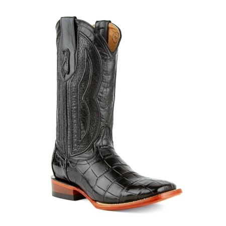 Men's Ferrini Stallion Alligator Belly Boots Handcrafted Black