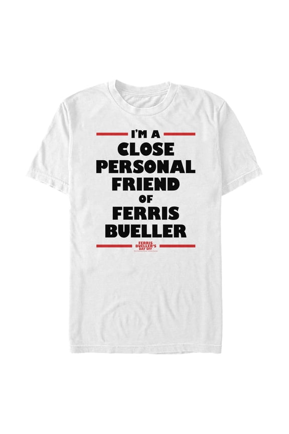 Men's Ferris Bueller's Day Off Close Personal Friend  Graphic Tee White Large