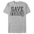thumbnail image 1 of Men's Ferris Bueller's Day Off Distressed Save Text Graphic Tee Athletic Heather Small, 1 of 4