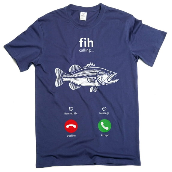 Men's Fih Meme T-shirt Fishing Funny Joke Tee Shirt Humor Humorous Gifts Fisherman tee (Medium Navy Blue)