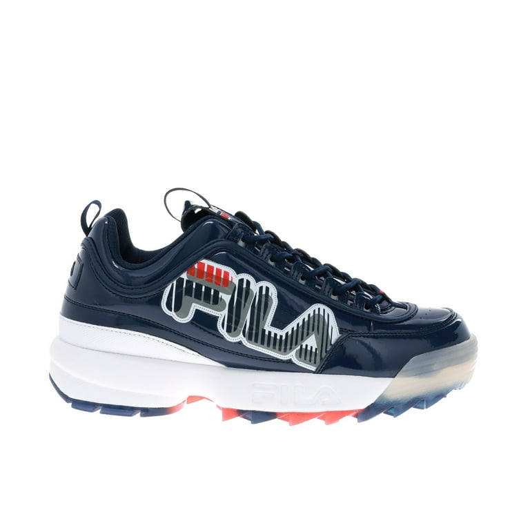 Men s Fila Disruptor II Graphic Fila Navy White Fila Red 1FM00699 422 13 Walmart