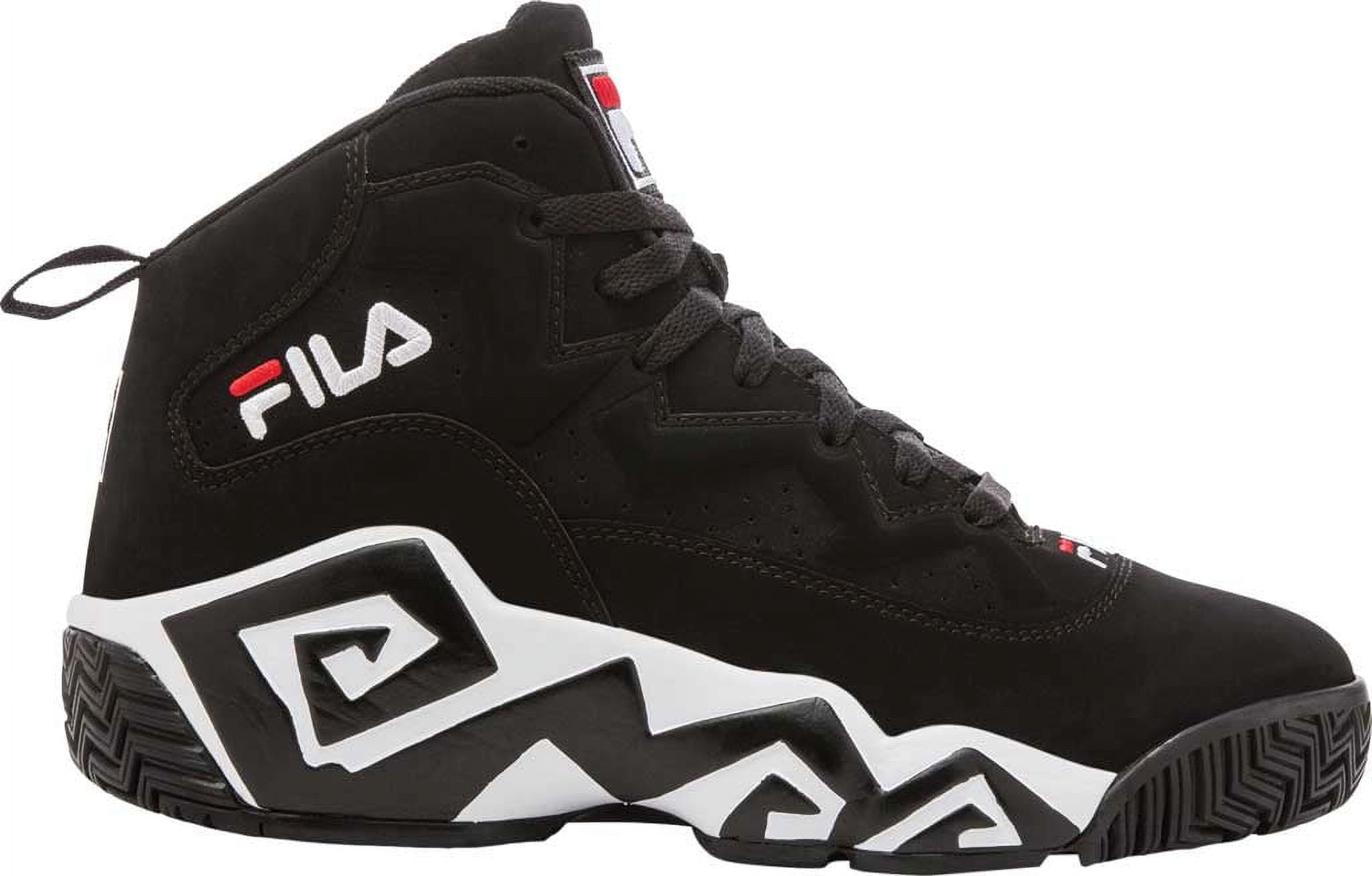Fila Mens MB Sneaker, Black/White/Red, 7.5