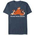 thumbnail image 1 of Men's Finding Dory Hank Ok Crazy Graphic Tee Navy Blue Heather 3X Large, 1 of 3