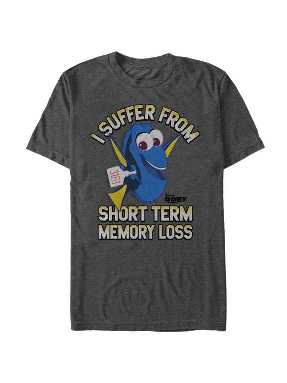 Men's Finding Dory Short Term Memory Loss Graphic Tee Charcoal Heather 2X Large
