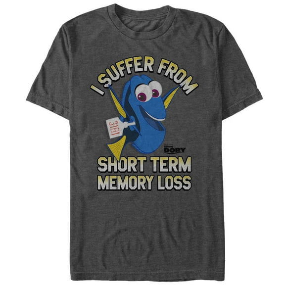 Men's Finding Dory Short Term Memory Loss Graphic Tee Charcoal Heather Large