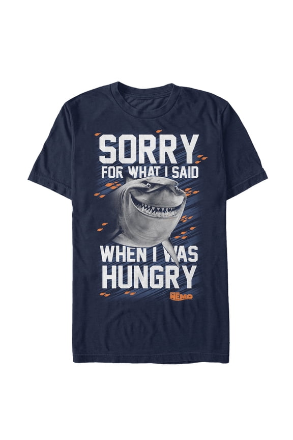 Men's Finding Nemo Bruce Sorry For Hangry Graphic Tee Navy Blue 2X Large