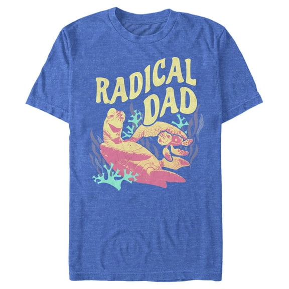 Men's Finding Nemo Finding Nemo Crush and Squirt Radical Dad  Graphic Tee Royal Blue Heather X Large