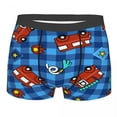 thumbnail image 1 of Men's Fire Truck Underpants Plaid Boxers Sexy Male Shorts Underwear, 1 of 4
