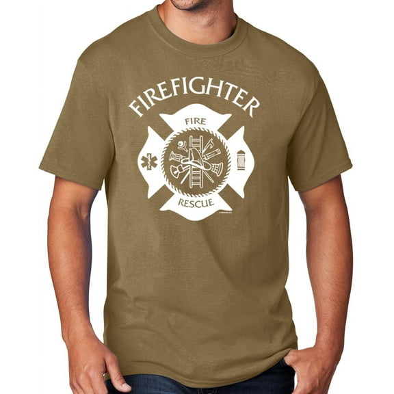 Men's Firefighter T-shirt, 2XL Coyote Brown