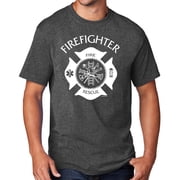 Mens Firefighter T-shirt, 2XL Dark Heather Gray