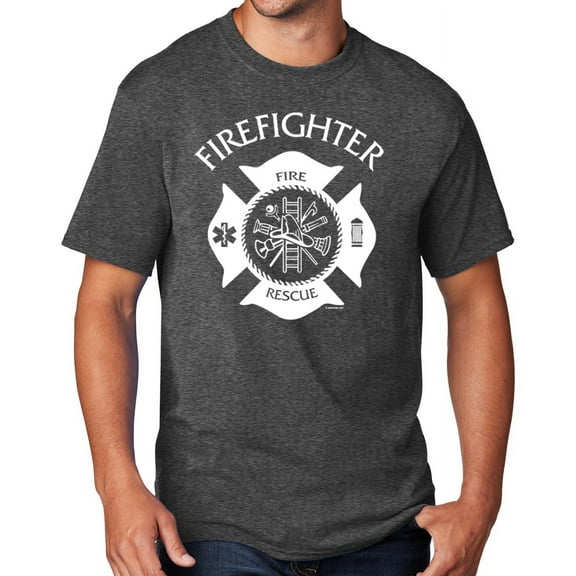 Men's Firefighter T-shirt, 2XL Dark Heather Gray