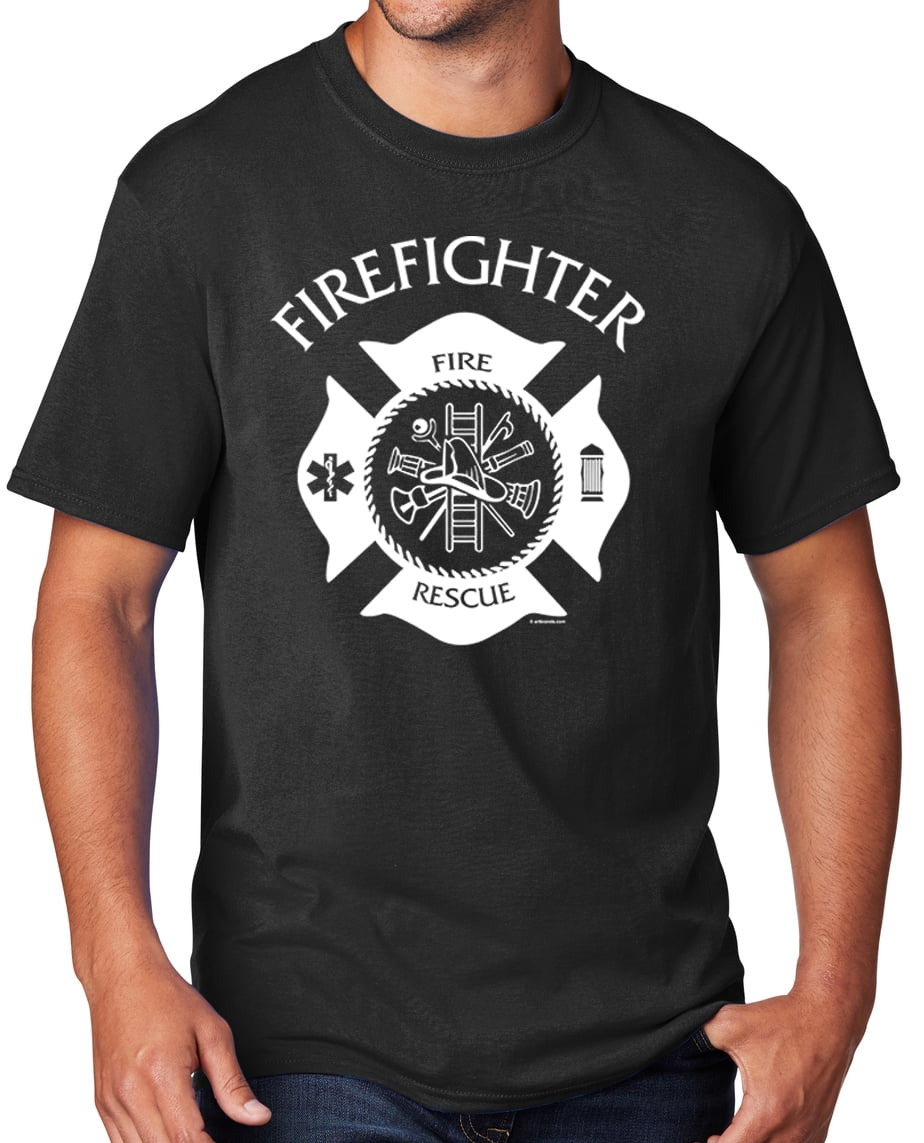 Men's Firefighter T-shirt, 2XL Jet Black - Walmart.com