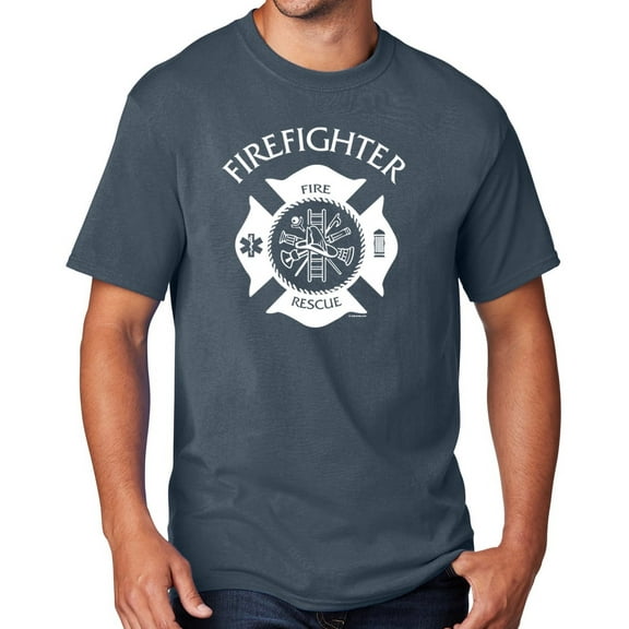 Men's Firefighter T-shirt, 2XL Steel Blue