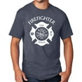 thumbnail image 1 of Men's Firefighter T-shirt, 3XL Heather Navy Blue, 1 of 2