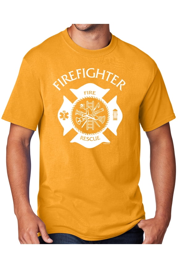 Men's Firefighter T-shirt, Large GOLD