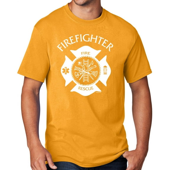 Men's Firefighter T-shirt, Medium GOLD