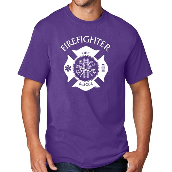 Men's Firefighter T-shirt, Medium Team Purple