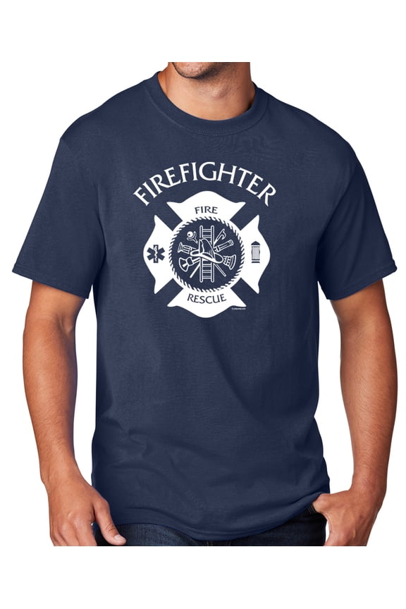 Men's Firefighter T-shirt, XL Navy Blue