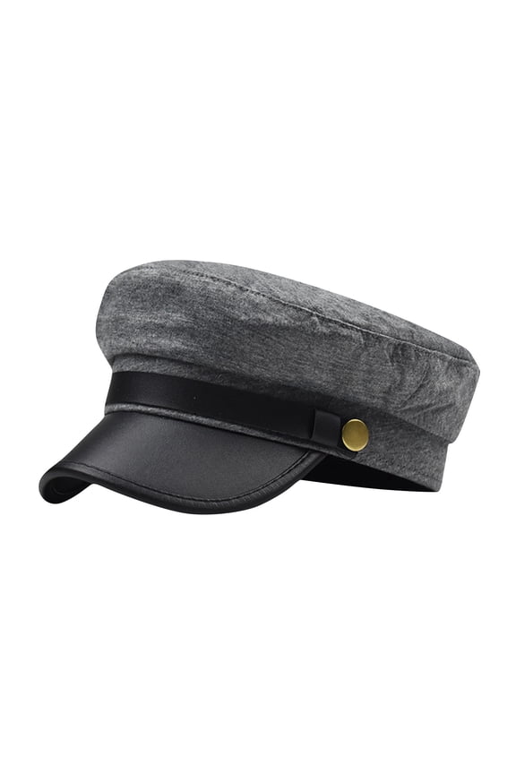 Men's Fisherman Sailor Fisherman Style Fiddler Cap Driver Hat Flat Cap Classic Vintage Beret Hat for Men Women 83# Gray Free