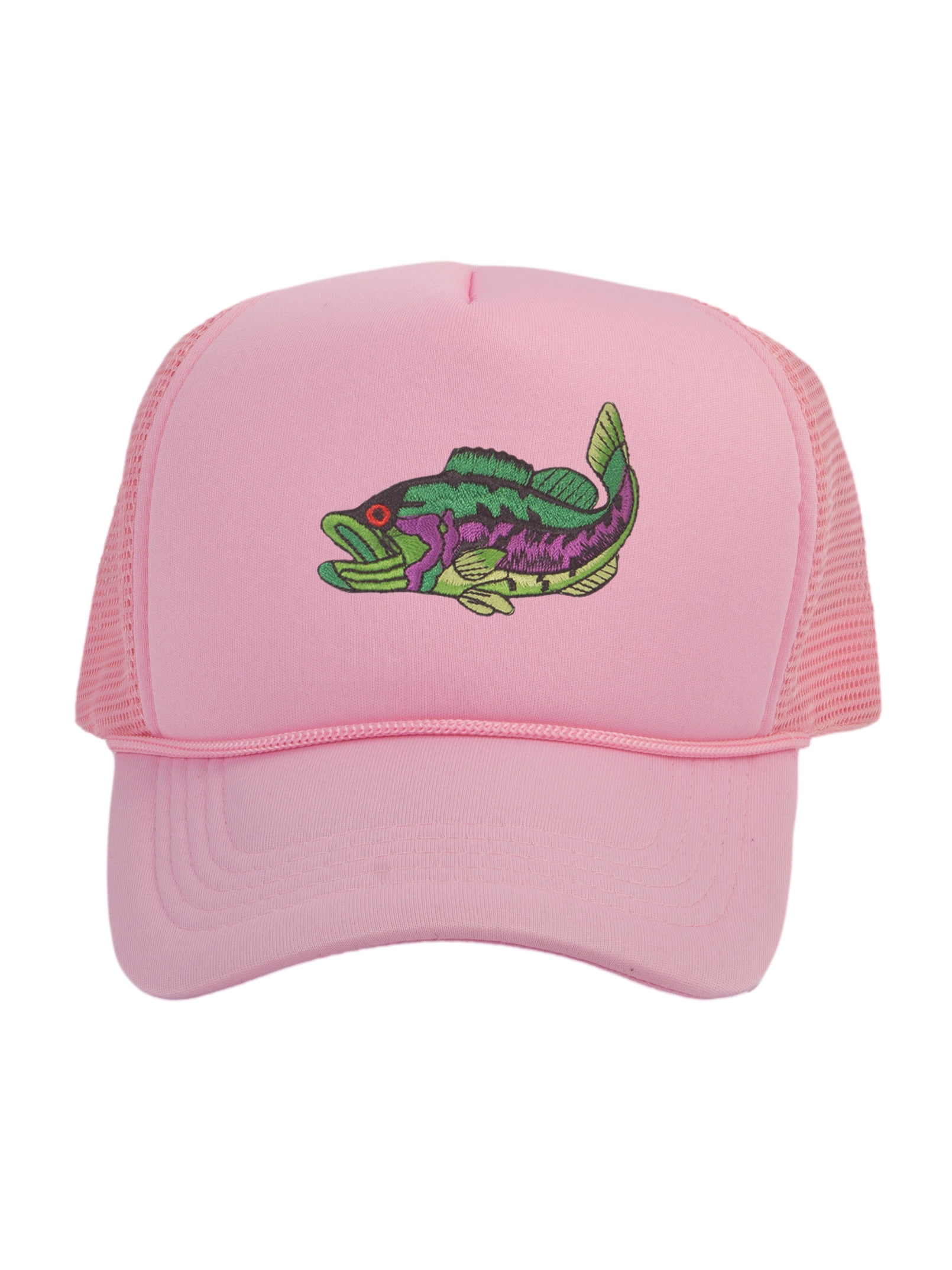 Outdoor Cap OC Bass Fishing Hat Tan Brown Green Print Trucker