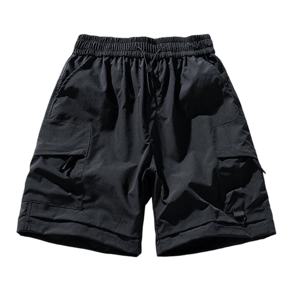 Men's Fishing Cargo Shorts with Multi Pockets 7" Inseam Summer Quick Dry Lightweight Utility Short Pants Elastic Waist Drawstring for Outdoor Sports & Hiking