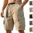 thumbnail image 1 of Men's Fishing Cargo Shorts Quick Dry Work Shorts 9" Lightweight Outdoor Hiking Short Pants with Built-in Belt, Summer Utility Shorts with 6 Pockets & Keyring, 1 of 10