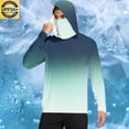 thumbnail image 1 of Men's Fishing Hoodie with Face Cover - Gradient Color Long Sleeve Performance Shirts for Outdoor Sports & Yard Work, 1 of 5