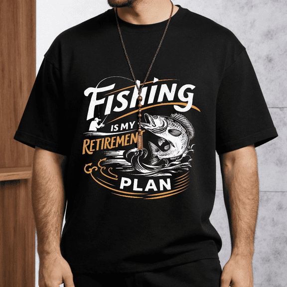 Men's Fishing Is My Retirement Plan Graphic T-Shirt M-5XL