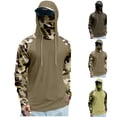 thumbnail image 1 of Men's Fishing Shirts Long Sleeve UPF 50+ Sun Protection Hoodie Quick Dry Performance Shirt with Face Mask Brown S, 1 of 4