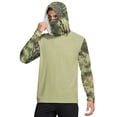 thumbnail image 1 of Men's Fishing Shirts Upf 50+ UV CamouflageShirt Long Sleeve Summer Outdoor Fishing Cooling Shirts with Mask,Green M, 1 of 5