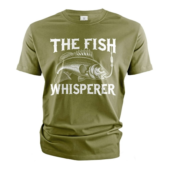 Men's Fishing T-shirt Funny Fishing whisperer Grandpa dad Husband Father's day outdoors tee