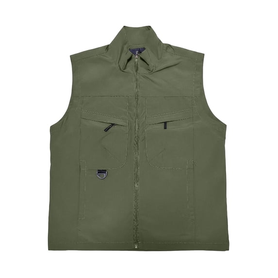 Men's Fishing Vest Outdoor Lightweight Fishing Work Photo Safari Cargo Vest Army Green S
