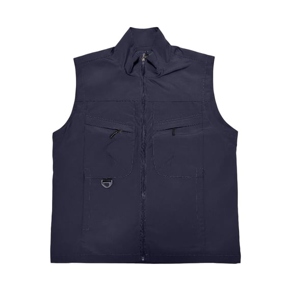 Men's Fishing Vest Outdoor Lightweight Fishing Work Photo Safari Cargo Vest Dark Blue M