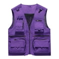 thumbnail image 1 of Men's Fishing Vest Utility Detachable Summer Vests with Muti Pockets for Sai Travel Outdoor Work Photo Cargo Fly Purple, 1 of 6