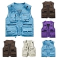 thumbnail image 1 of Men's Fishing Vest Utility Detachable Summer Vests with Muti Pockets for Sai Travel Outdoor Work Photo Cargo Fly White, 1 of 6