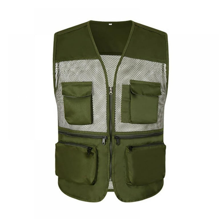 Men's Outdoor Fly Fishing Vest Multi Pockets Hunting Vest Photography  Lightweight Travel Vest Jacket